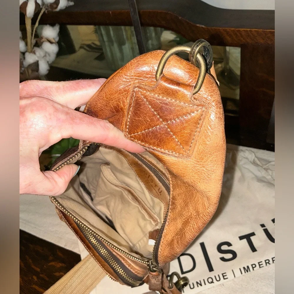 Bed Stu Leather Andie Sling Backpack Cafe Latte Retail $260 - Picture 10 of 12